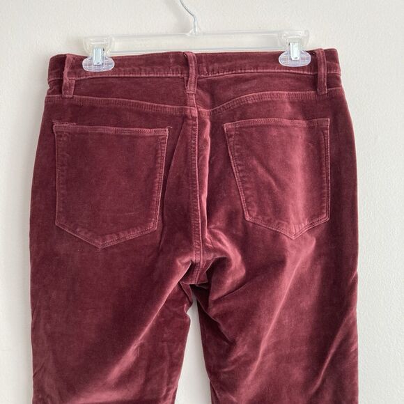 Frame Le High Skinny Velveteen Pants Jeans Womens Size 28 Burgundy Holiday - Picture 7 of 9